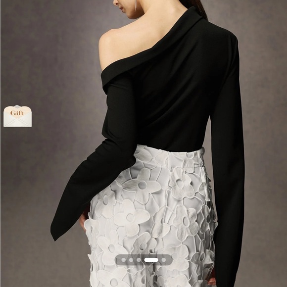 Elasticity Elegant Asymmetrical Tight Long Sleeve shirt - Picture 2 of 7